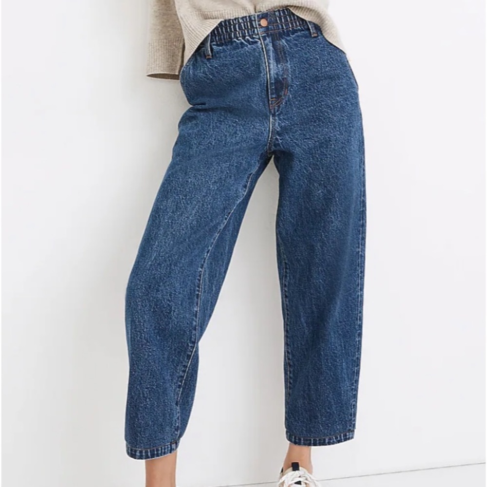 Pull-On Balloon Jeans in Morningside Wash: TENCEL denim edition S